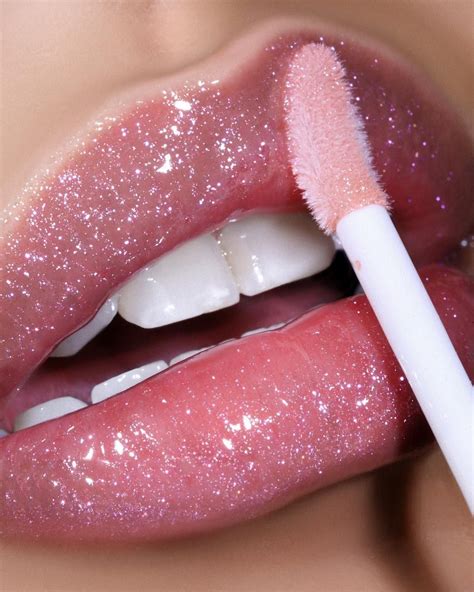 lip gloss with glitter.